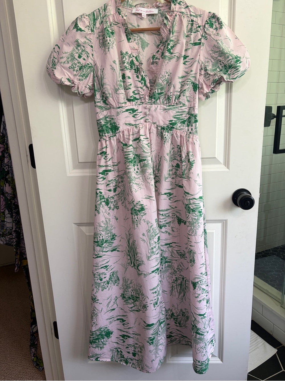 Beautiful size S dress by Meet me in Santorini.Toile. Ruffles. Summer perfectio